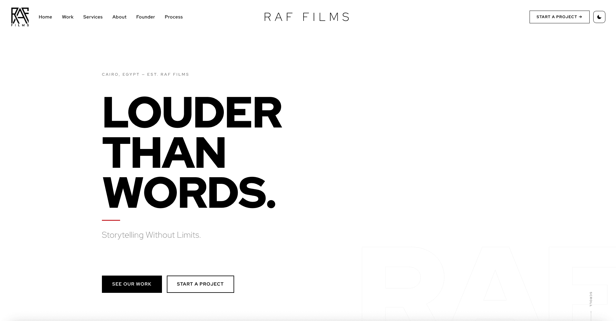 RAF Films interface preview
